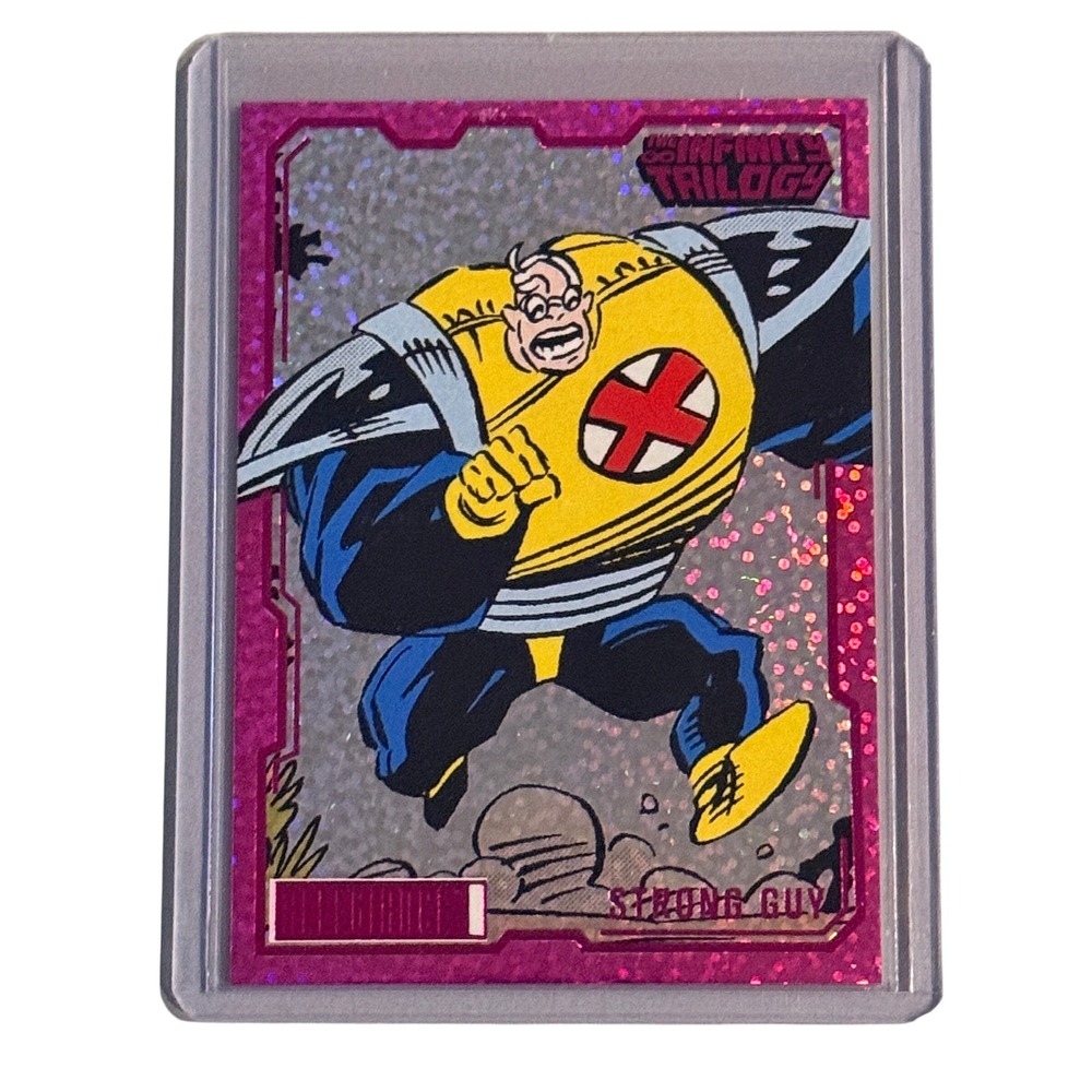 Upper Deck Marvel Infinity Trilogy Strong Guy Magenta Glitter 110/199 Card 55